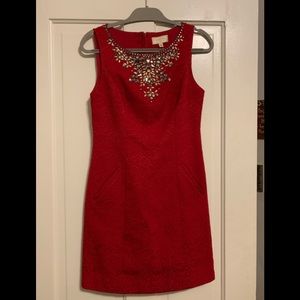Moulinette Soeurs Anthropologie Brocade Jeweled Sequin Pencil Party Dress Size 6